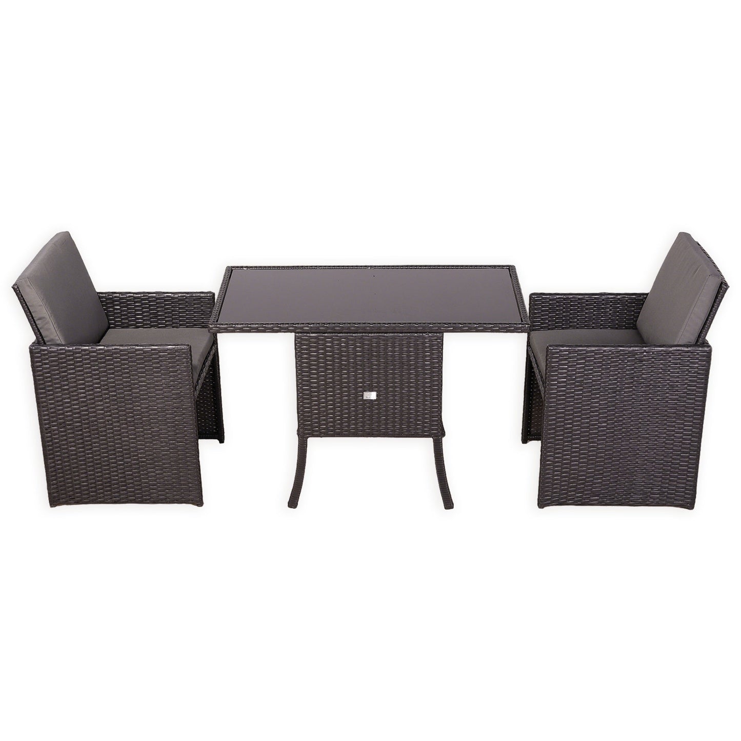 PRE ORDER....Ebony Range Rattan Furniture Set for Balcony Poolside in Brown Rattan