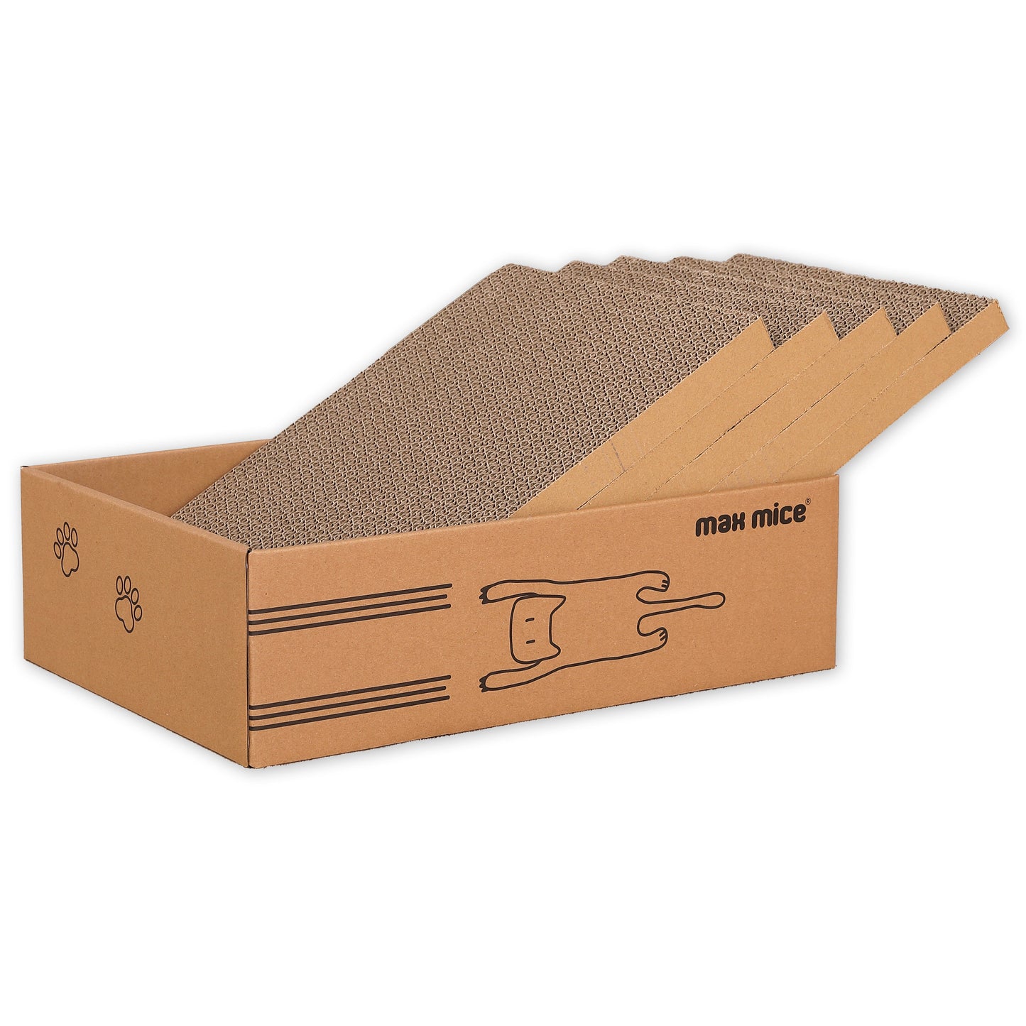 Ultralark Cat Scratching Board with Box, 5 Layers Design Cat Scratching Pad, Reversible Cat Scratcher Cardboard Lounge Bed, Corrugated Cardboard Cat Scratcher for Indoor Kitty