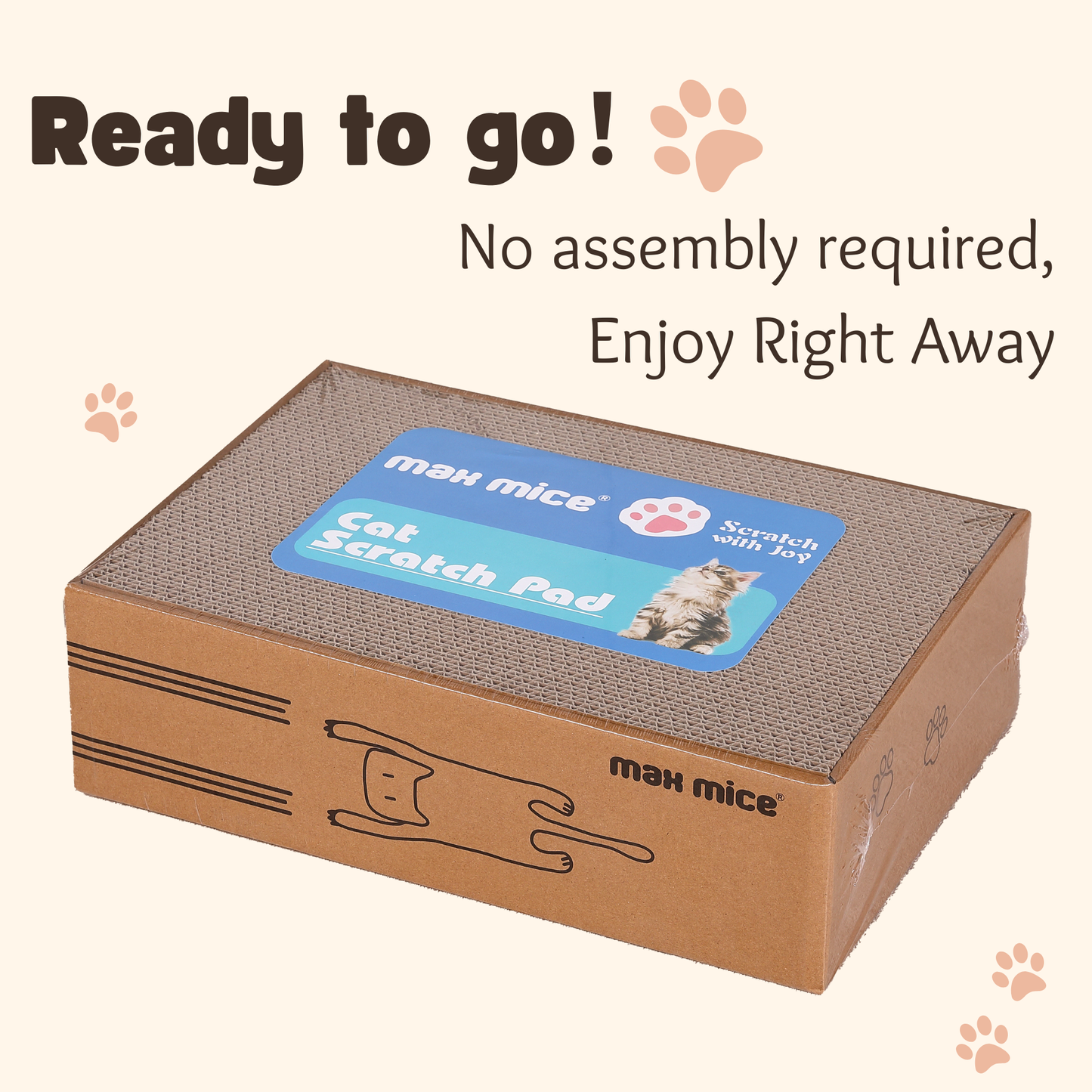 Ultralark Cat Scratching Board with Box, 5 Layers Design Cat Scratching Pad, Reversible Cat Scratcher Cardboard Lounge Bed, Corrugated Cardboard Cat Scratcher for Indoor Kitty