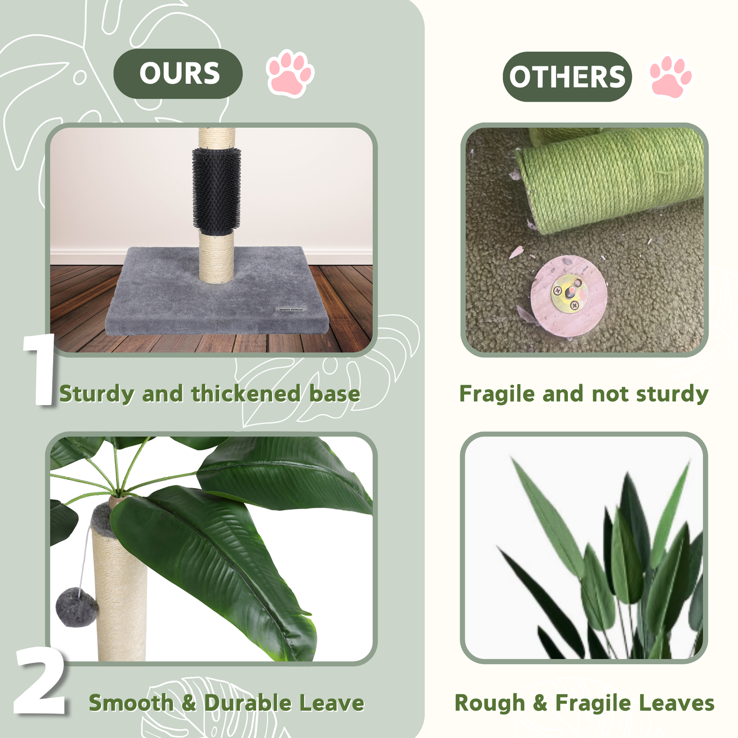 Ultralark Cat Scratching Post, 80cm Kitten Scratching Post with Premium Sisal Rope, Cute Cat Tree with Dangling and Spring Ball Toys for Indoor Small Cats(Bird of Paradise)