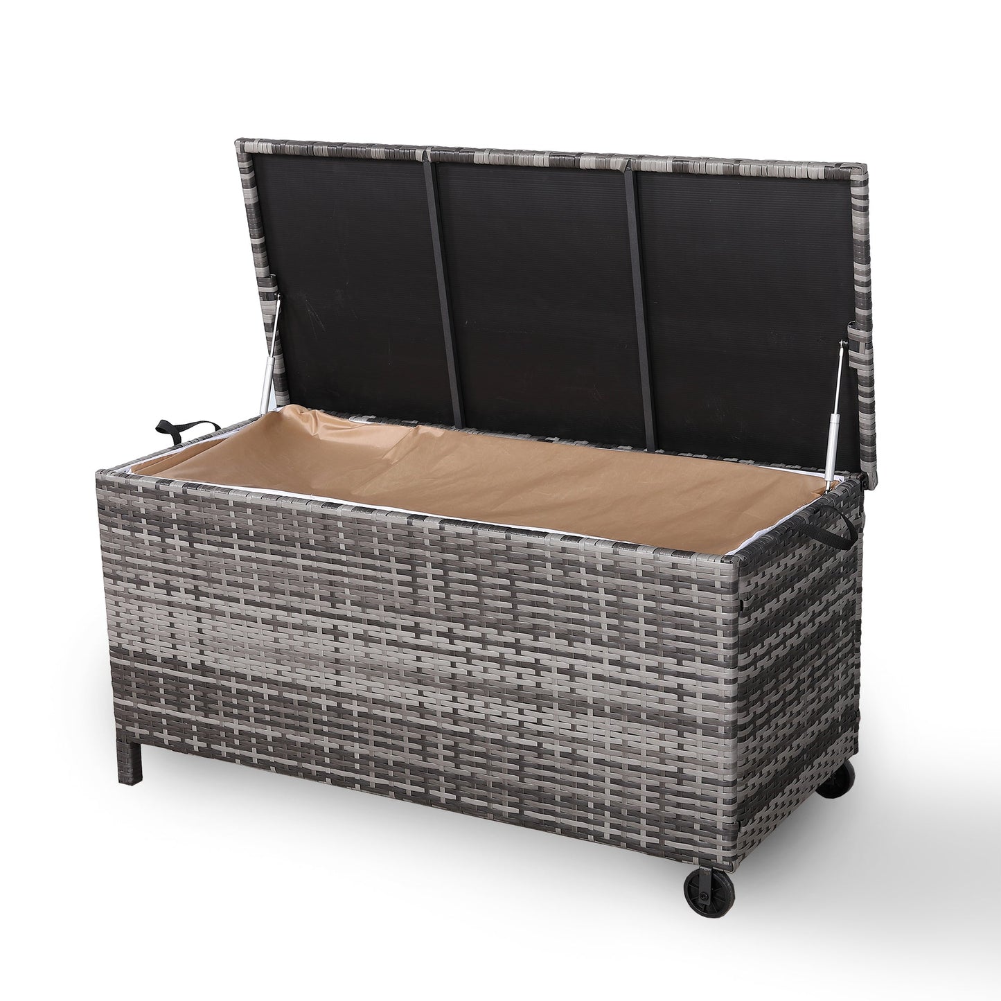 Due in 02/05/25 Modern Range Large Storage Box in Grey Rattan