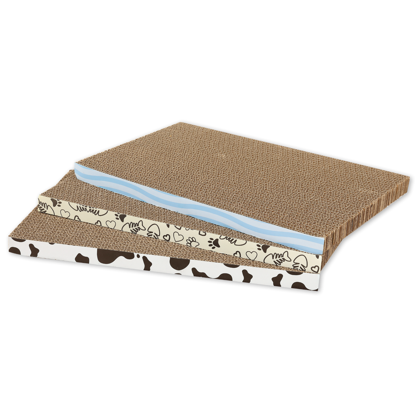 Ultralark Cat Scratching Boards – Cardboard Cat Scratcher Pack of 3, Cat Scratchers for Indoor Cats, Durable Cat Lounger – 42 * 28 * 2.5cm