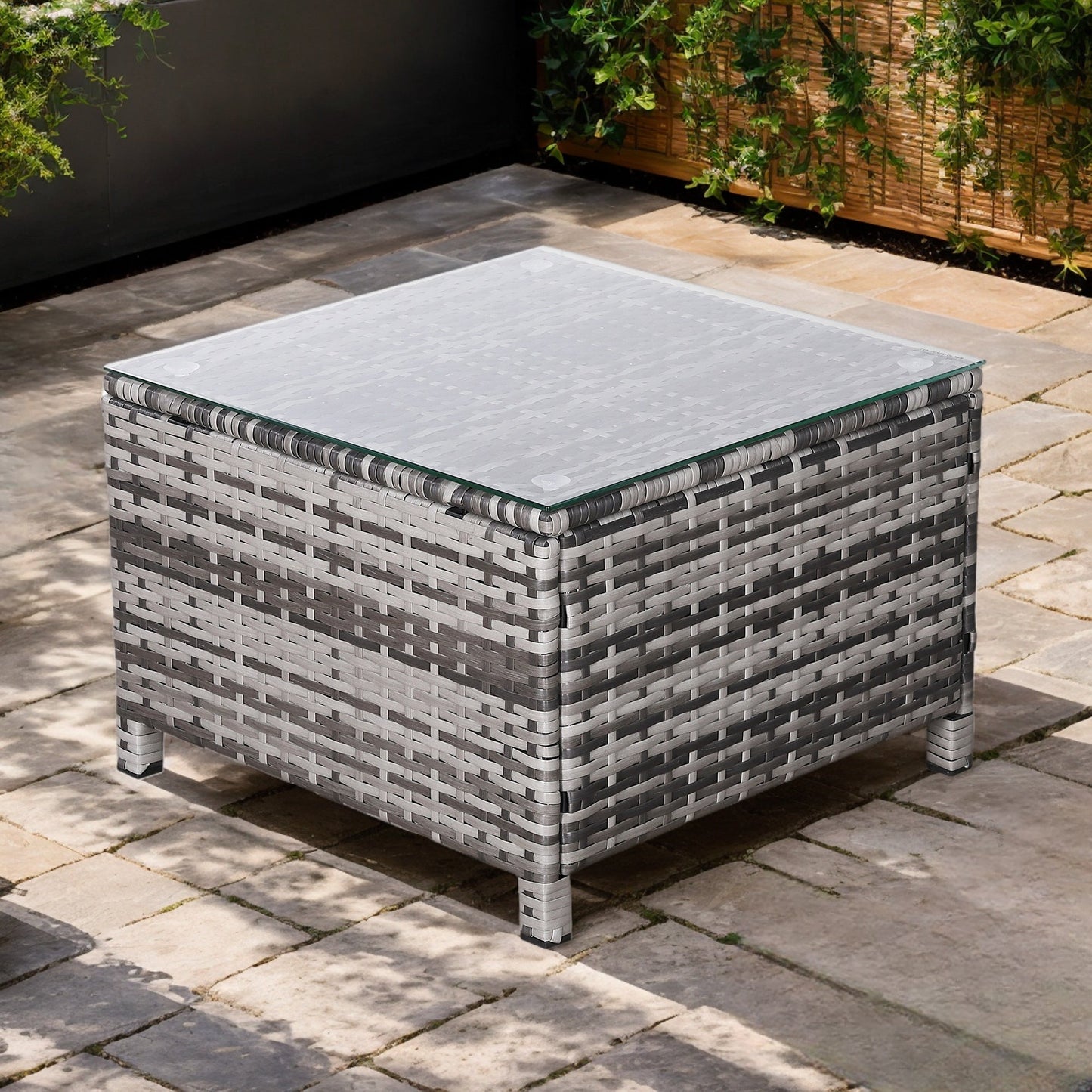 Due in 20/05/25 Modern Range Standard Side Table in Grey Rattan