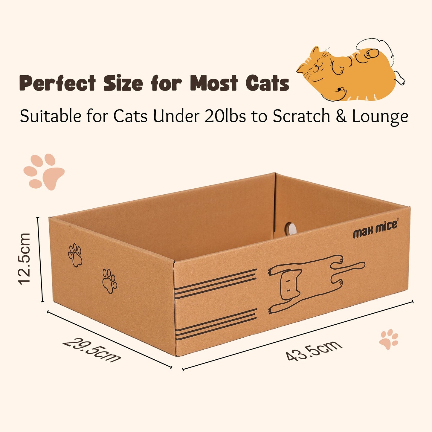 Ultralark Cat Scratching Board with Box, 5 Layers Design Cat Scratching Pad, Reversible Cat Scratcher Cardboard Lounge Bed, Corrugated Cardboard Cat Scratcher for Indoor Kitty