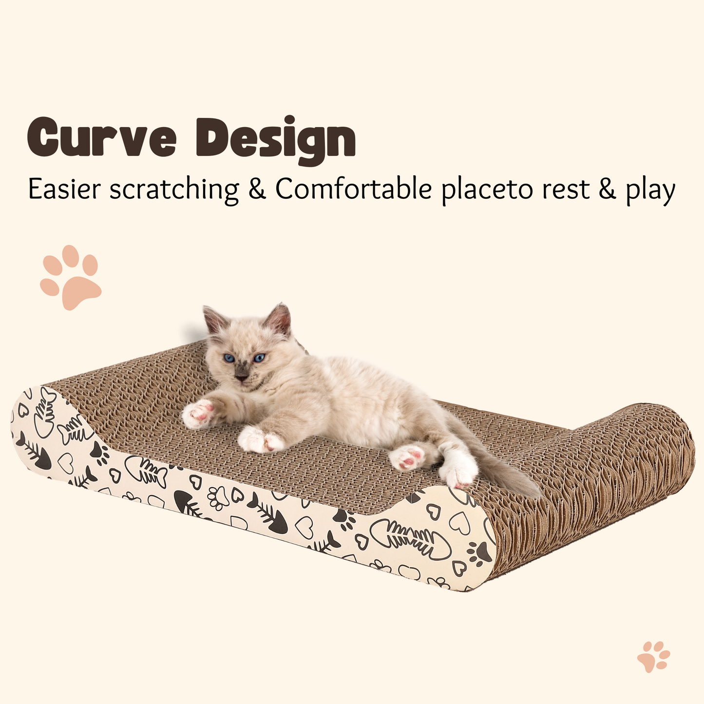Ultralark scratching board For Natural Claw Care,Durable Bone-Shaped Cat Scratcher, High-Density Corrugated Cardboard – Non-Shedding Scratch Pad for Indoor Cats