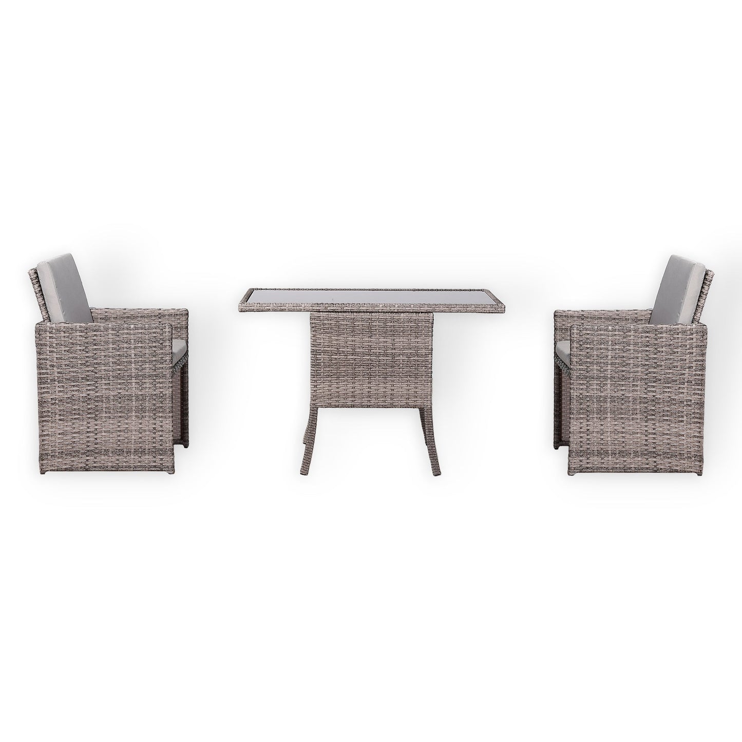 PRE ORDER....Rose Range Rattan Furniture Set for Balcony Poolside in Grey Rattan