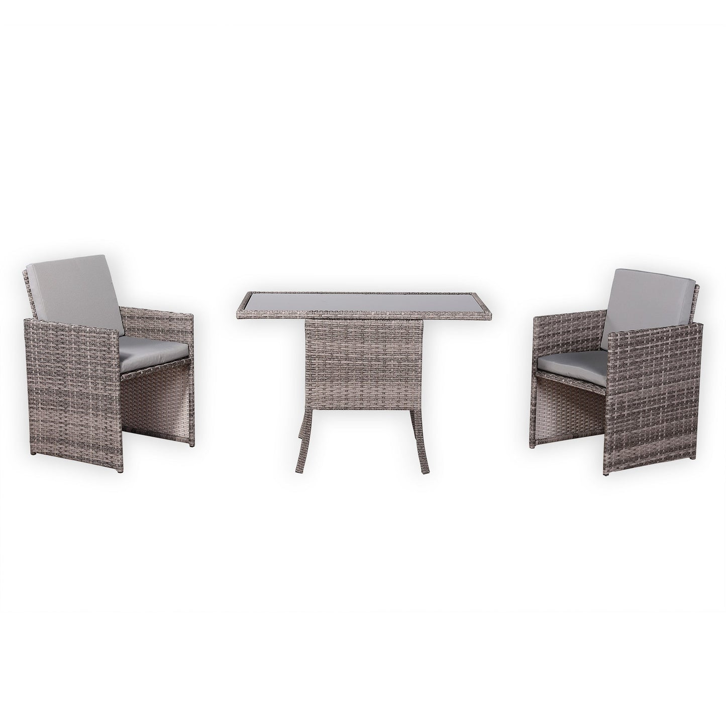 PRE ORDER....Rose Range Rattan Furniture Set for Balcony Poolside in Grey Rattan