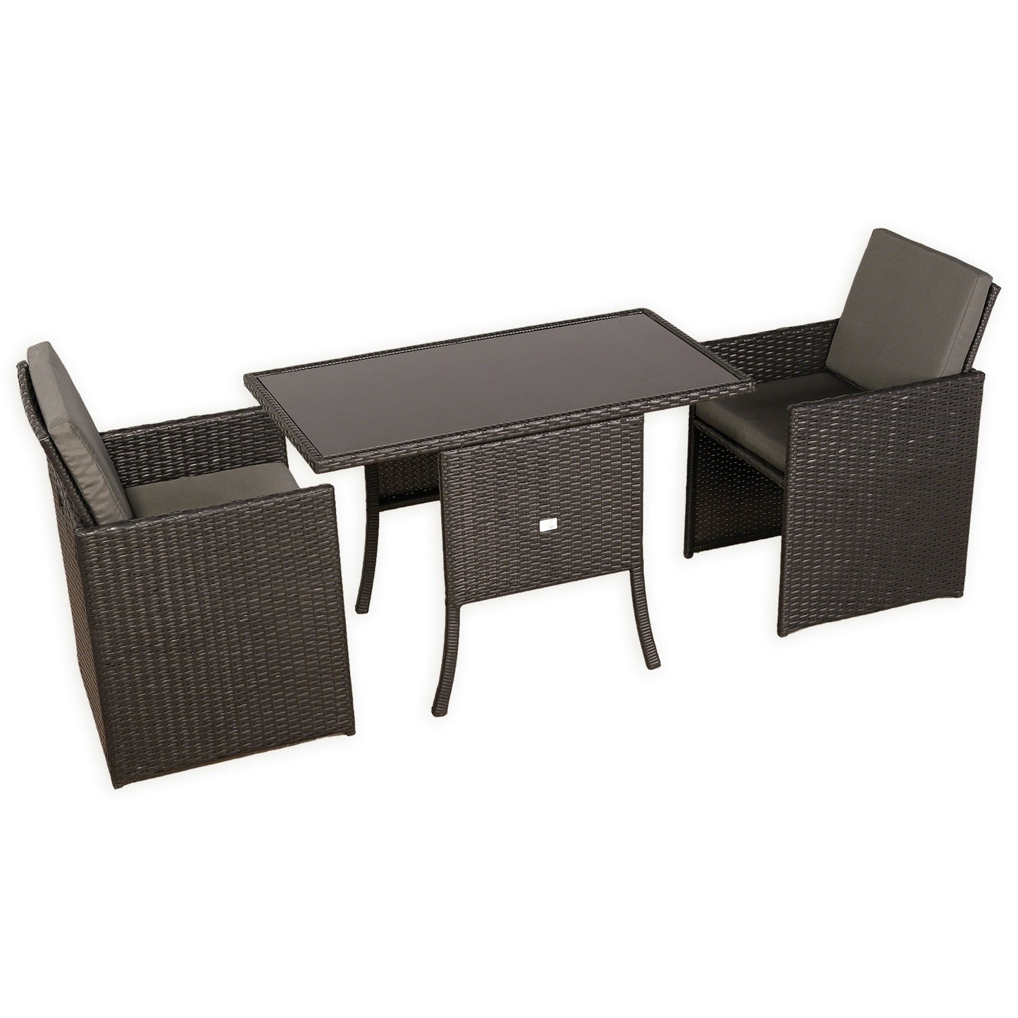 PRE ORDER....Ebony Range Rattan Furniture Set for Balcony Poolside in Brown Rattan
