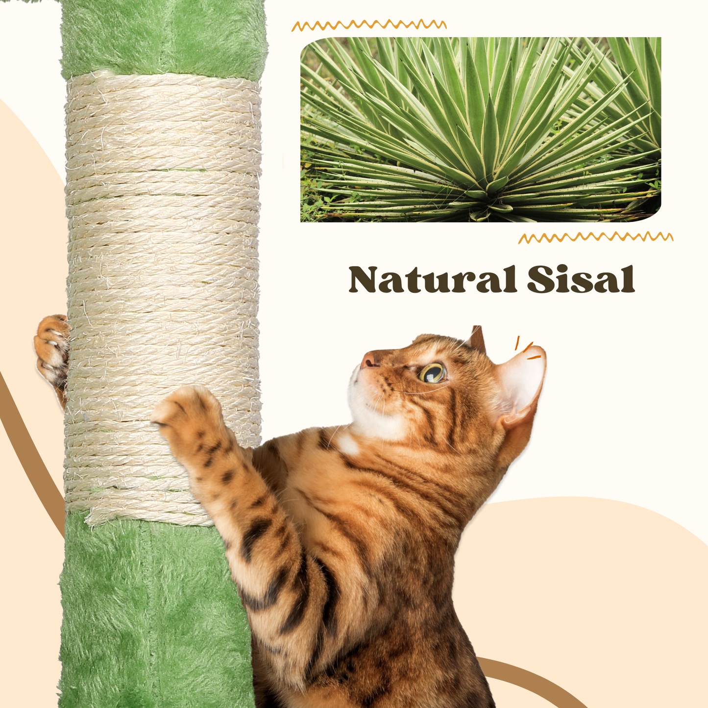 Ultralark Tree Tower Scratching Posts Multilevel Cat Climbing House with Condos & Ladder Cat Activity Centre for Indoor Cats, Green