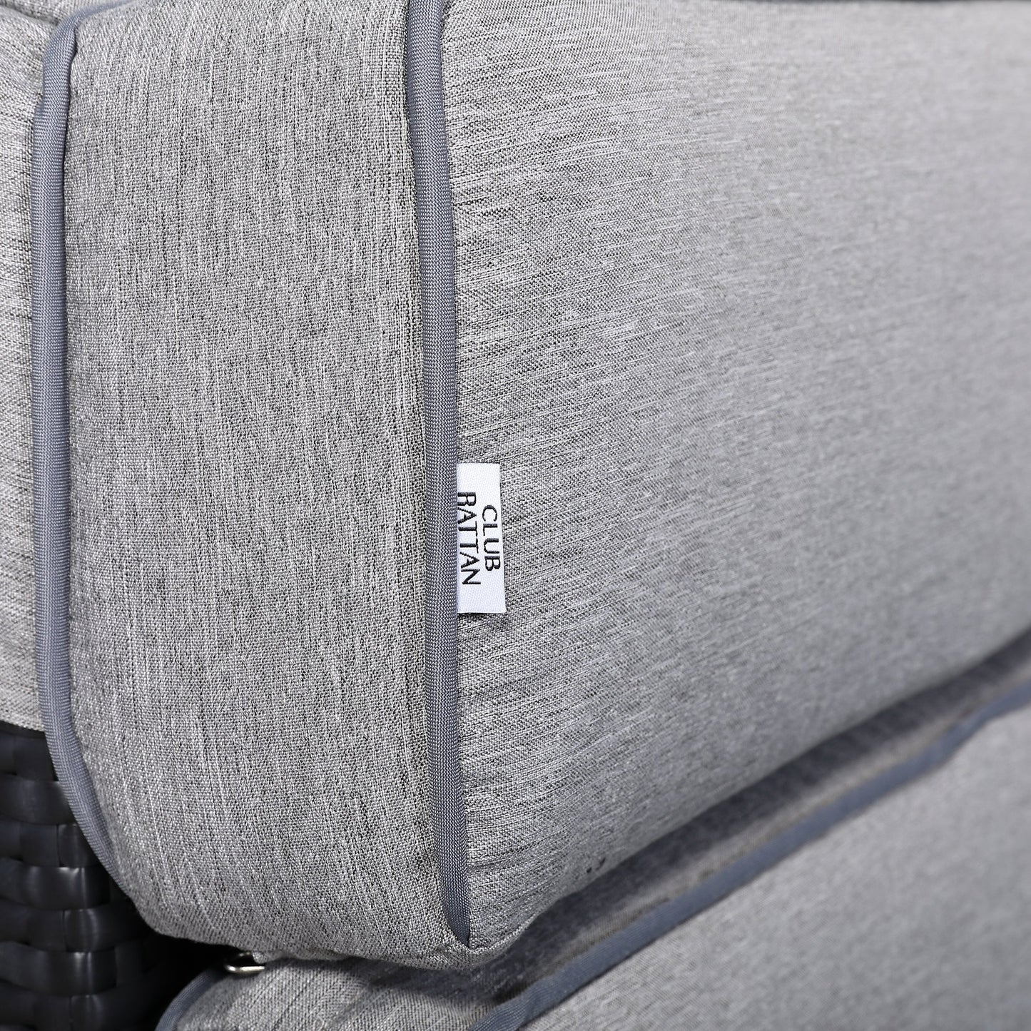 Ebony Range Reclining Armchair with Flip Table in Dark Brown Weave and Grey Cushion