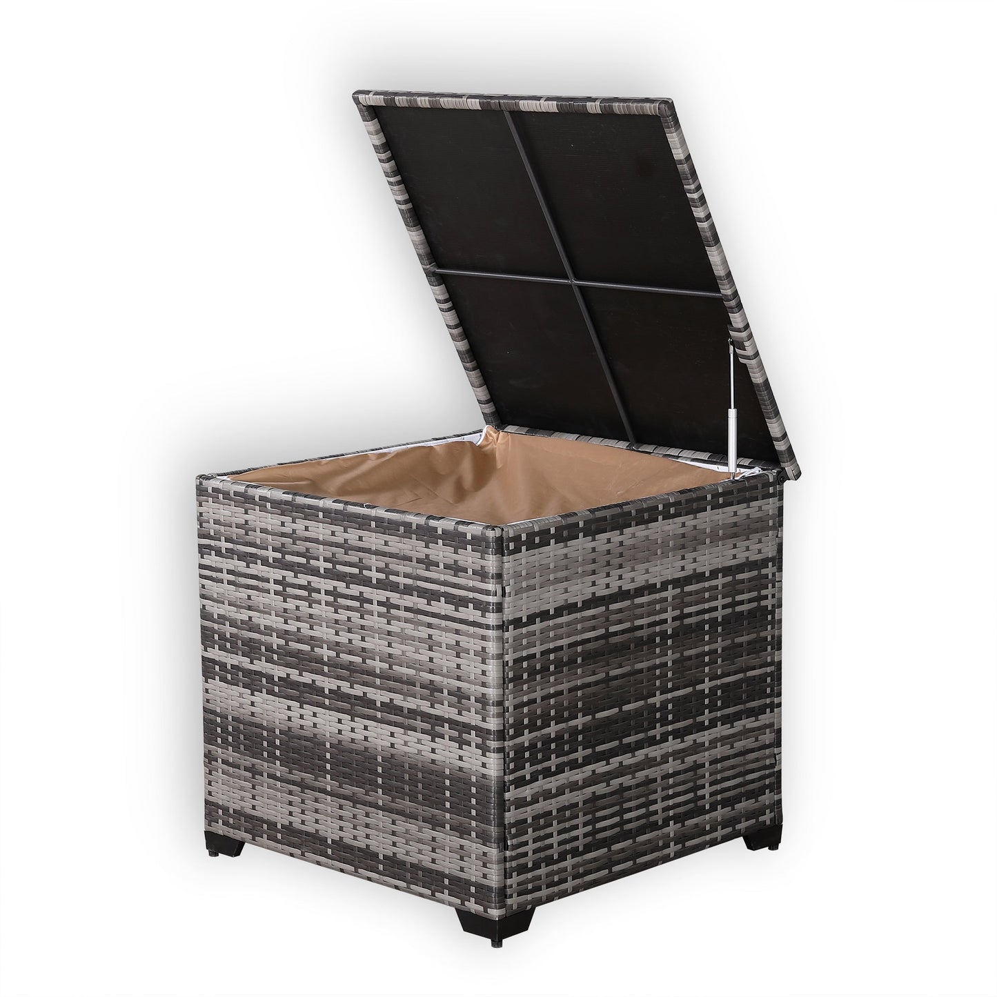 Due in 02/05/25 Modern Range Square Storage Box in Grey Rattan