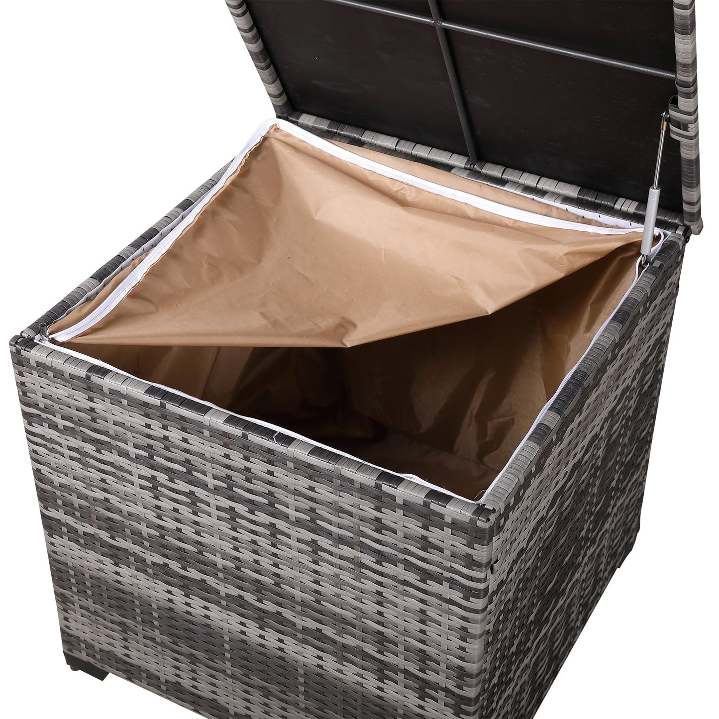 Due in 02/05/25 Modern Range Square Storage Box in Grey Rattan