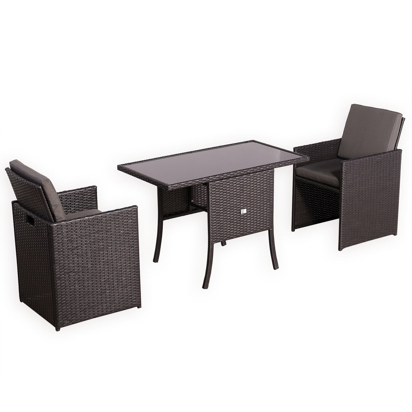 PRE ORDER....Ebony Range Rattan Furniture Set for Balcony Poolside in Brown Rattan