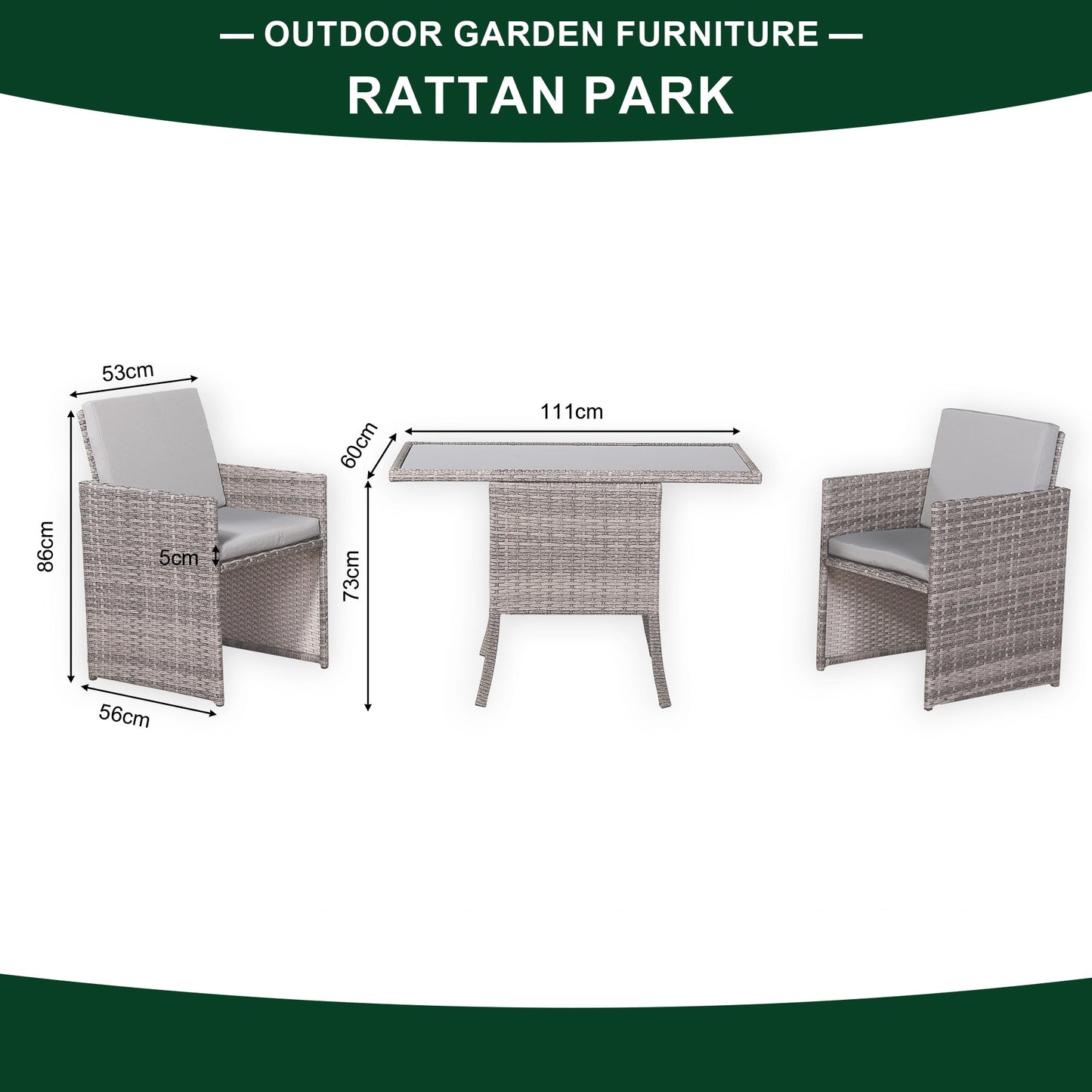 PRE ORDER....Rose Range Rattan Furniture Set for Balcony Poolside in Grey Rattan