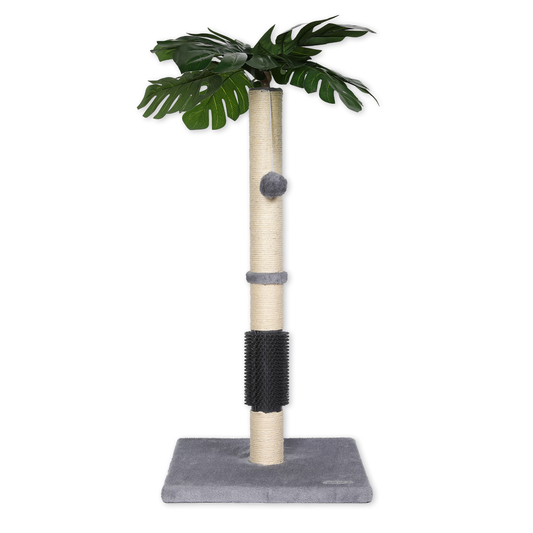Ultralark Cat Scratching Post, 80cm Kitten Scratching Post with Premium Sisal Rope, Cute Cat Tree with Dangling and Spring Ball Toys for Indoor Small Cats(Monstera)