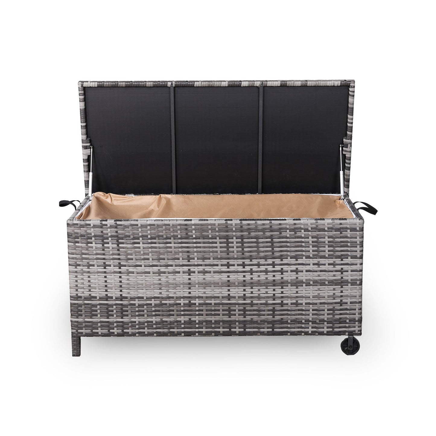 Due in 02/05/25  Modern Range Large Storage Box  in Grey Rattan