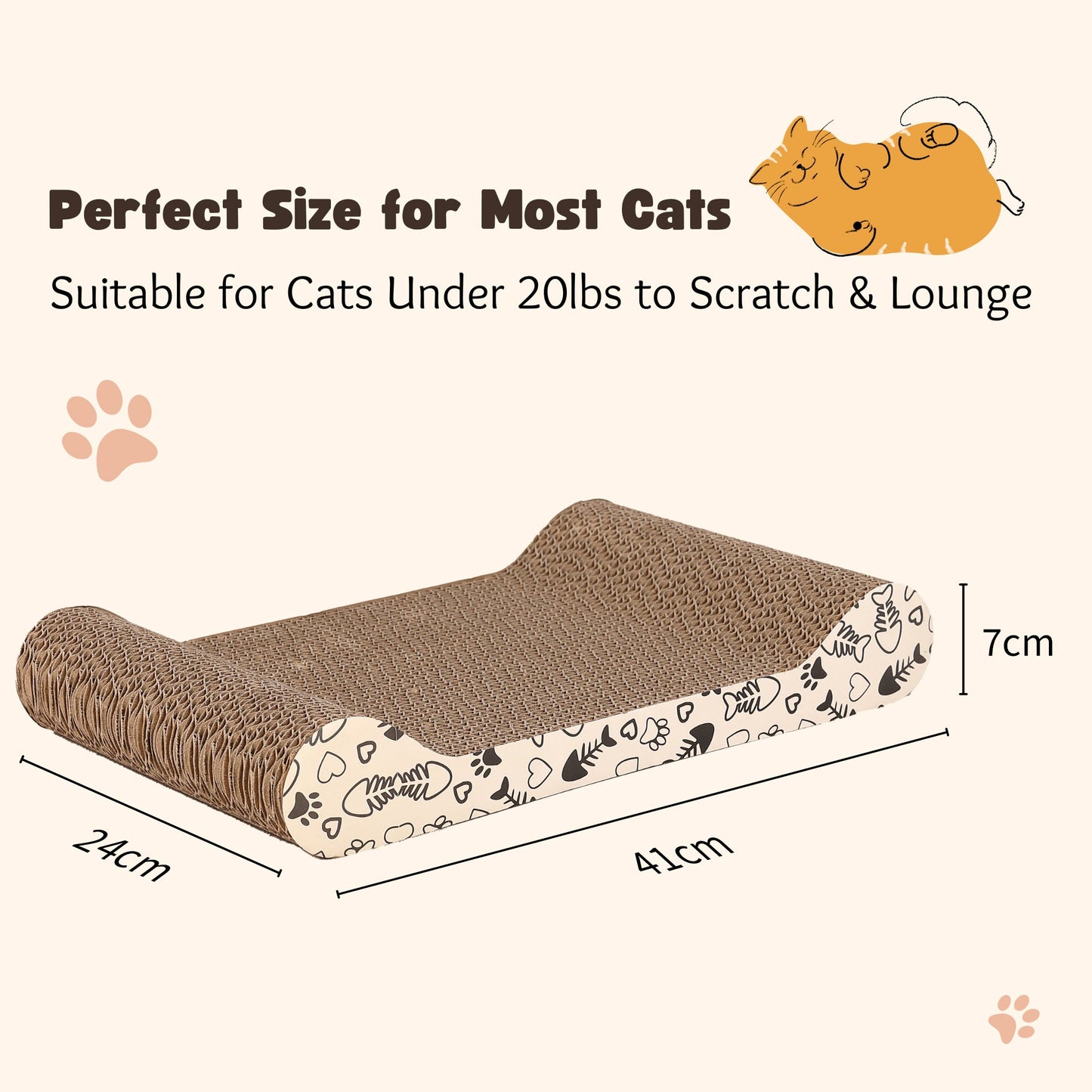 Ultralark scratching board For Natural Claw Care，Durable Bone-Shaped Cat Scratcher, High-Density Corrugated Cardboard – Non-Shedding Scratch Pad for Indoor Cats