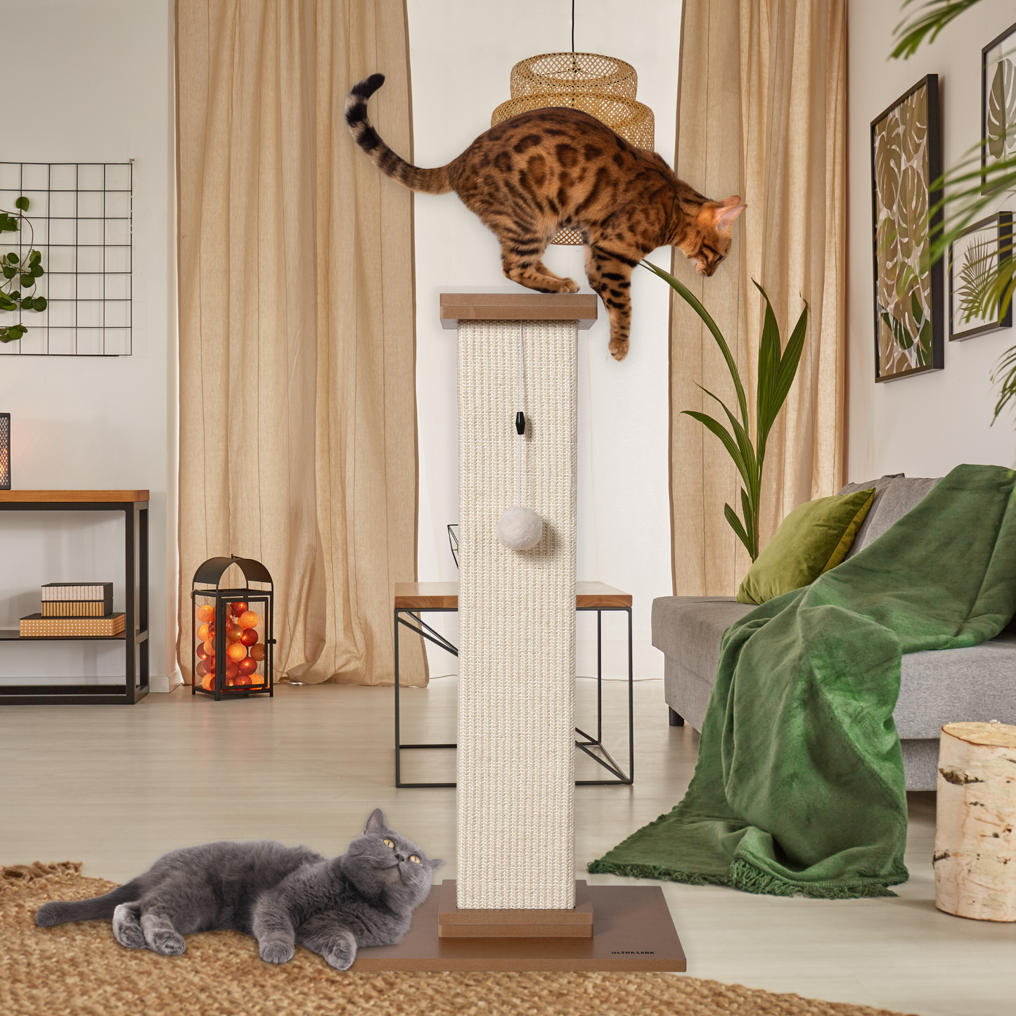 Ultralark Ultimate Heavy Duty Cat Scratching Post, Large Vertical Roman Column with Durable, Wear-Resistant gisal for Endless Scratching Enioyment(White)