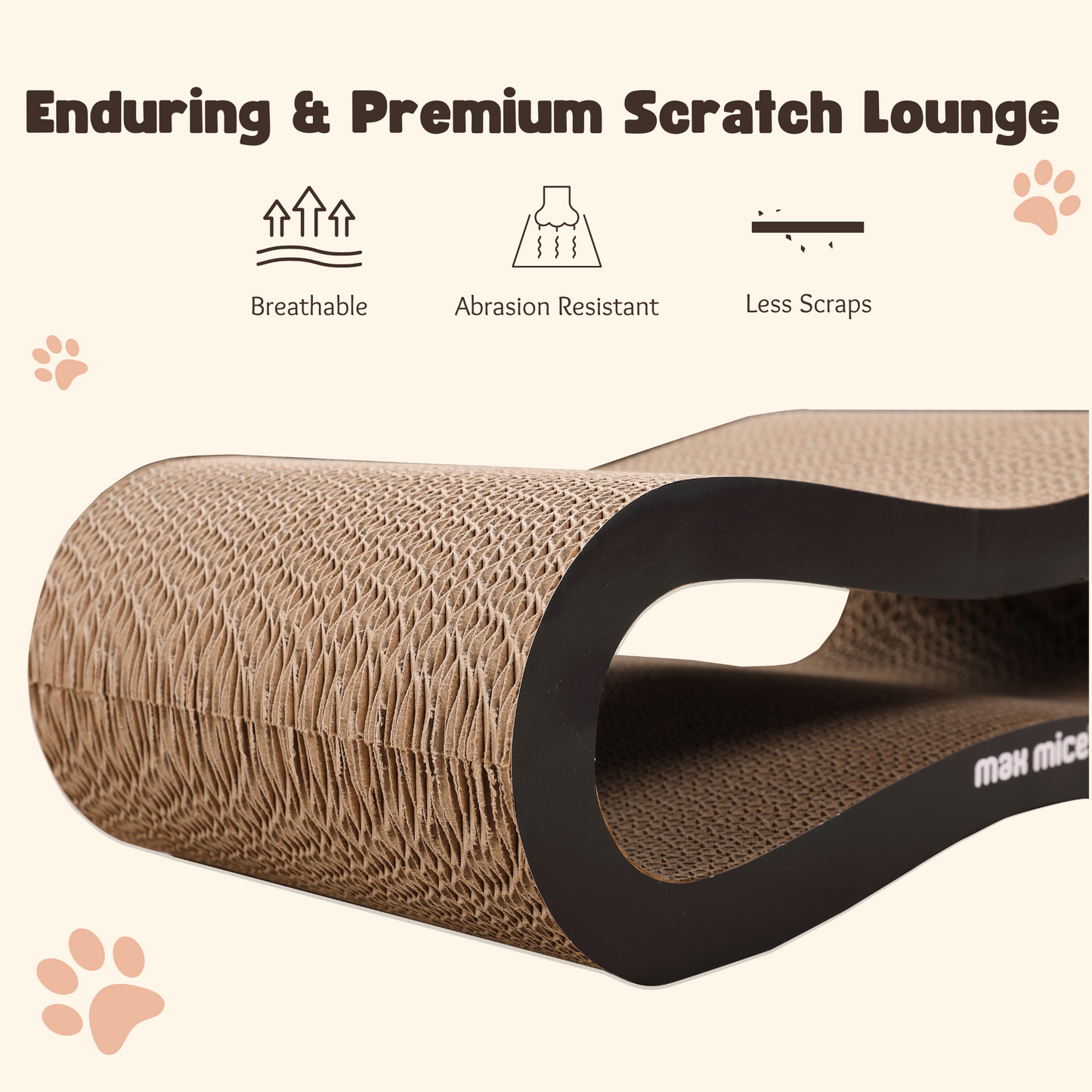 Ultralark Ultimate Cat Scratcher Lounge Bed，8-Shape Design，Superior Cardboard & Construction，Indoor Durable Cat Furniture for Scratch and Rest