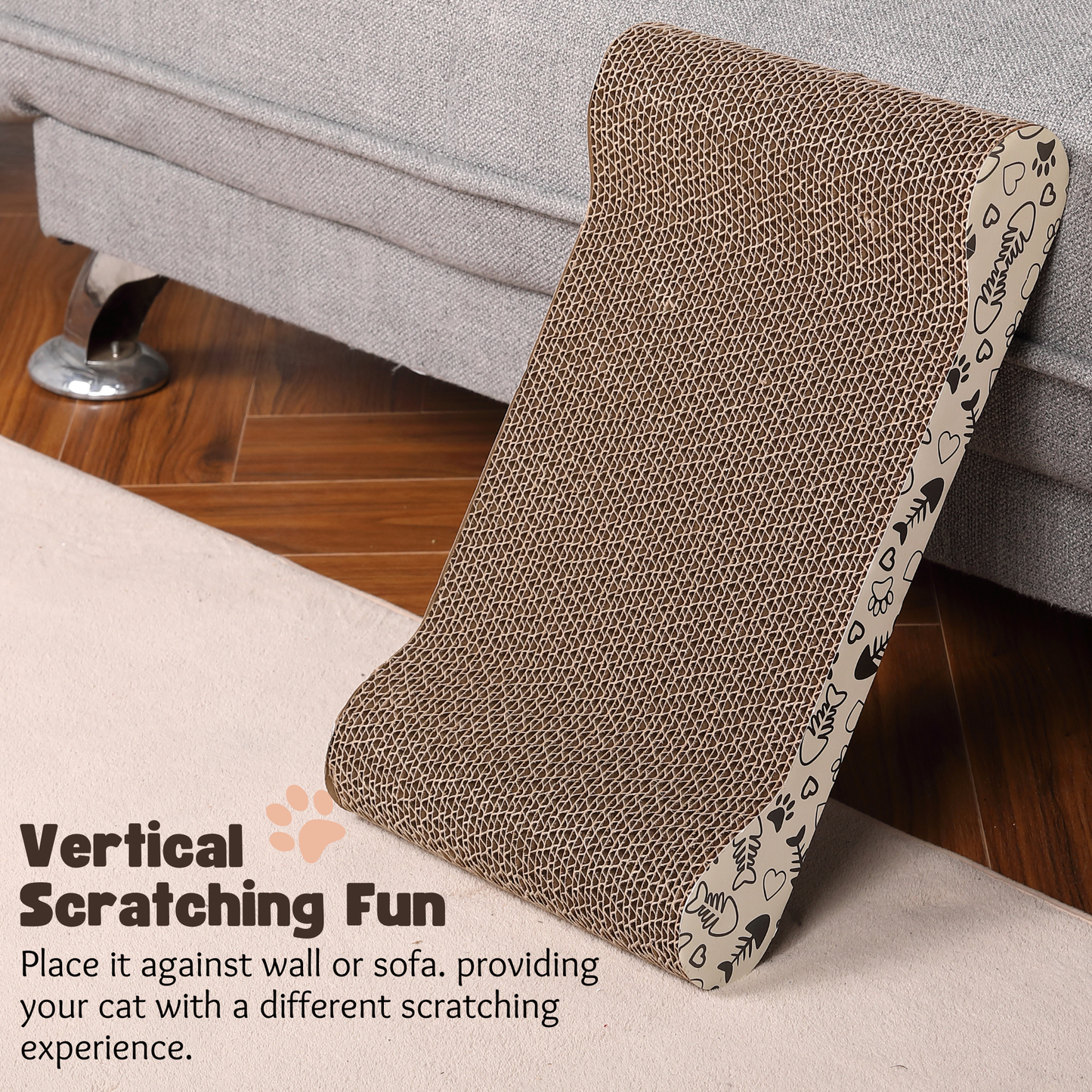 Ultralark scratching board For Natural Claw Care，Durable Bone-Shaped Cat Scratcher, High-Density Corrugated Cardboard – Non-Shedding Scratch Pad for Indoor Cats