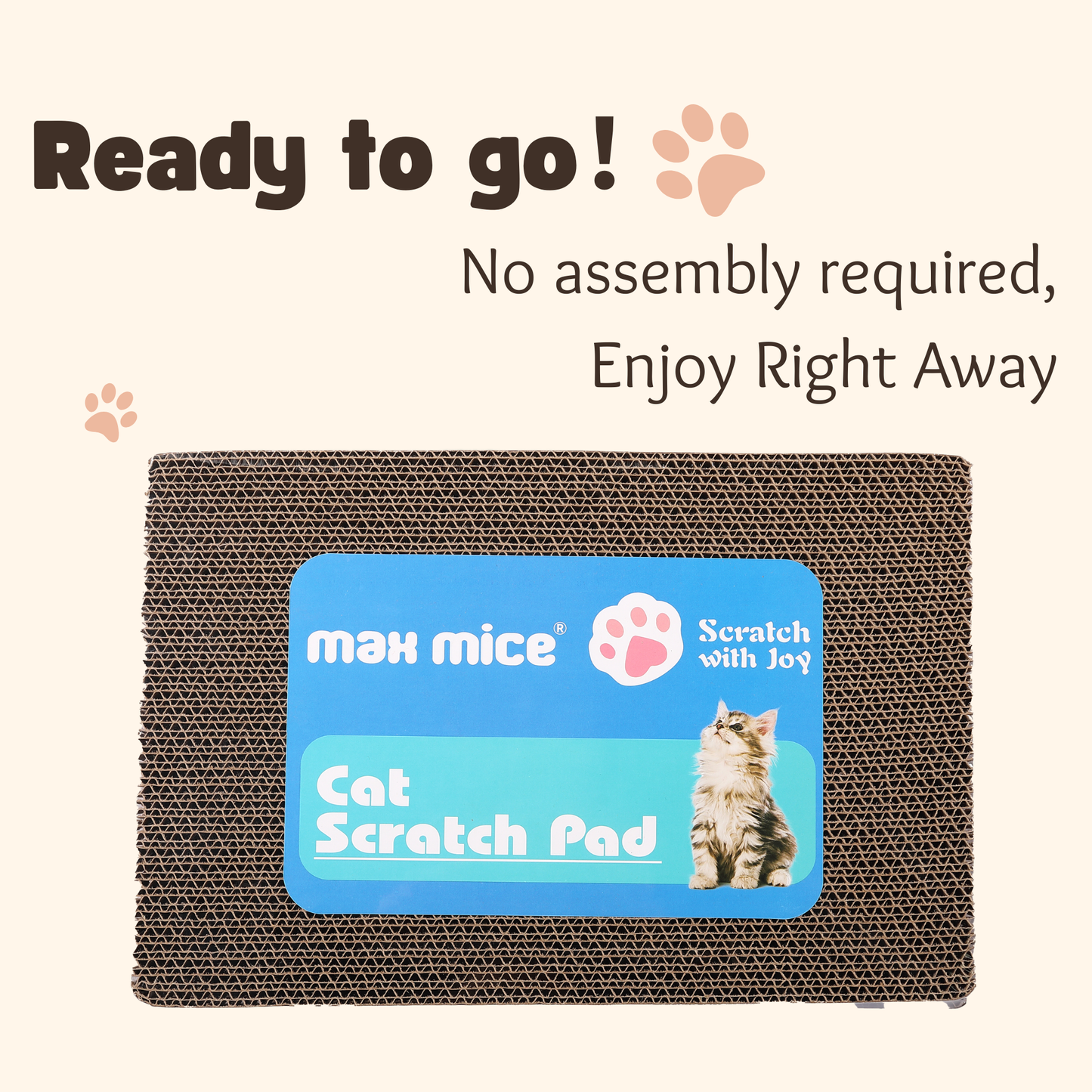 Ultralark Cat Scratching Boards – Cardboard Cat Scratcher Pack of 3, Cat Scratchers for Indoor Cats, Durable Cat Lounger – 42 * 28 * 2.5cm