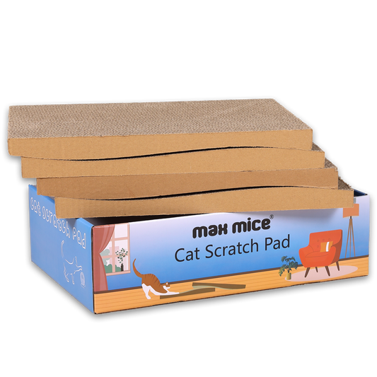 Ultralark Cat Scratching Board with Box, 4 Layers Design Cat Scratching Pad, Reversible Cat Scratcher Cardboard Lounge Bed, Corrugated Cardboard Cat Scratcher for Indoor Kitty