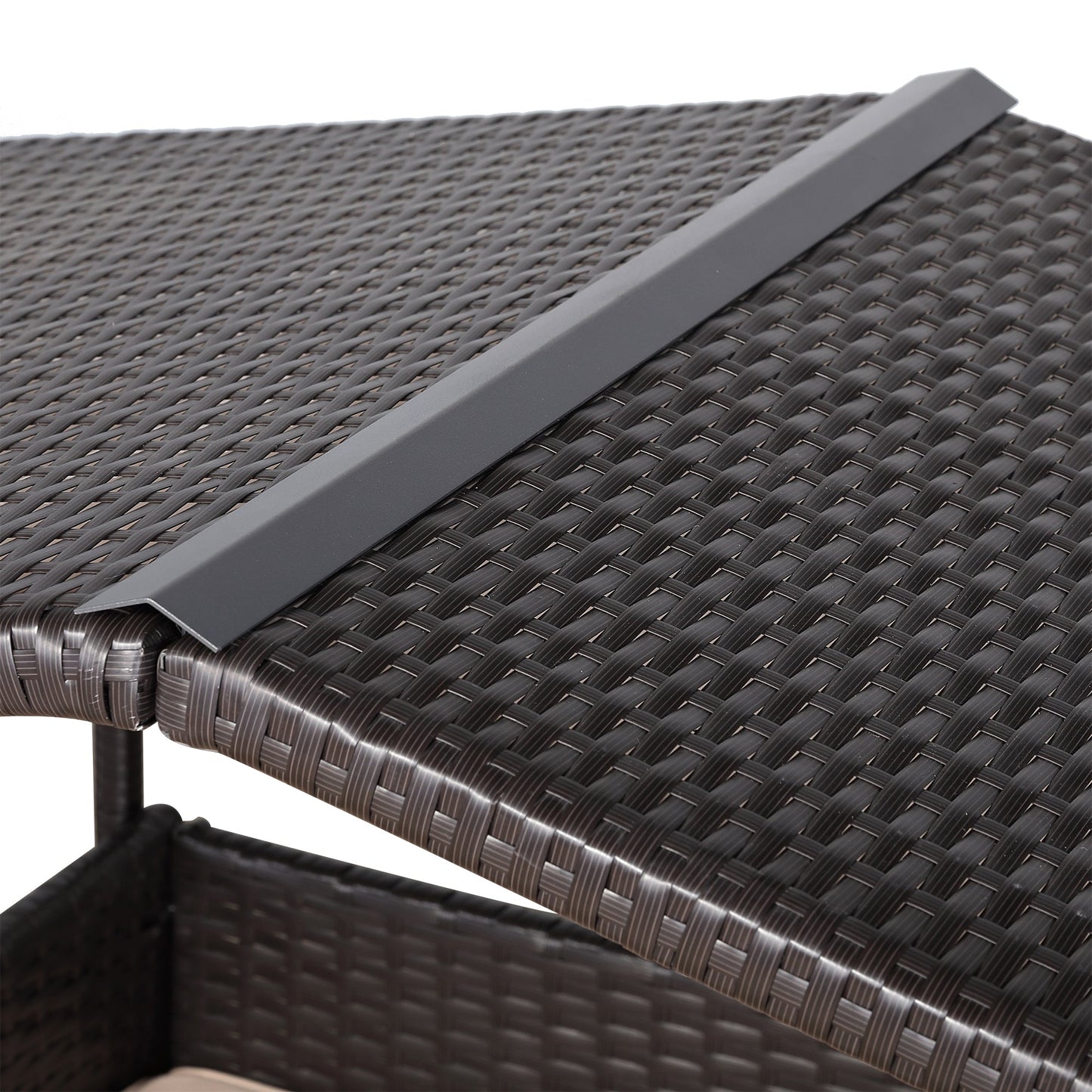 Ultralark Wicker Raised Dog House / Raised Rattan Dog Bed for Indoor/Outdoor with Weatherproof Roof and Removable Cushion Lounge in Brown Weave(Large)
