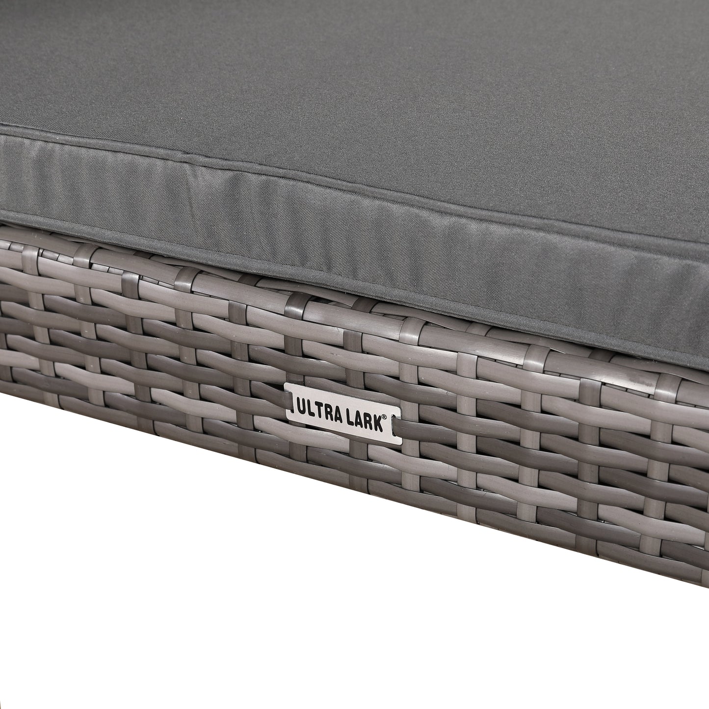 Ultralark Wicker Raised Dog House Raised Rattan Dog Bed for Indoor/Outdoor with Weatherproof Roof and Removable Cushion Lounge in Grey (Large)