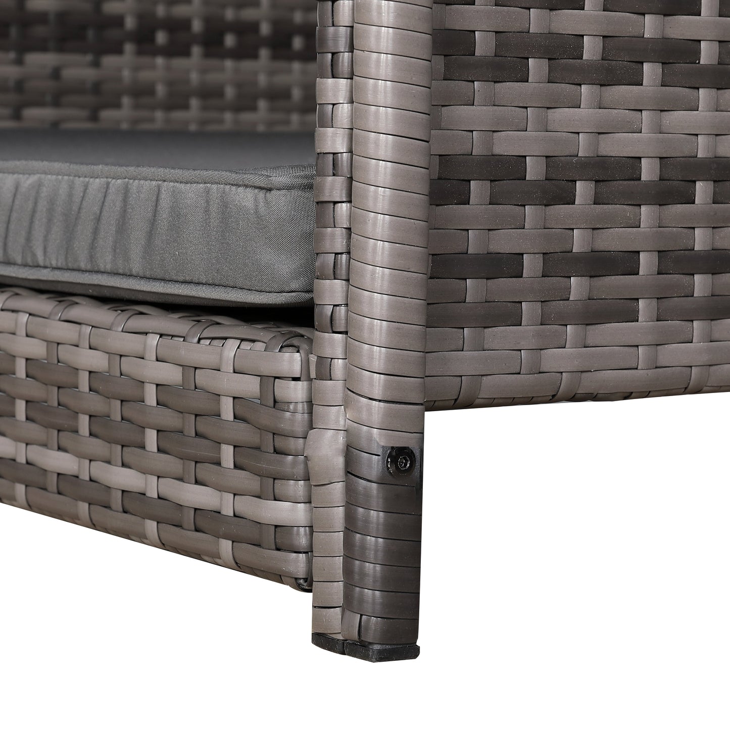 Ultralark Wicker Raised Dog House Raised Rattan Dog Bed for Indoor/Outdoor with Weatherproof Roof and Removable Cushion Lounge in Grey (Large)