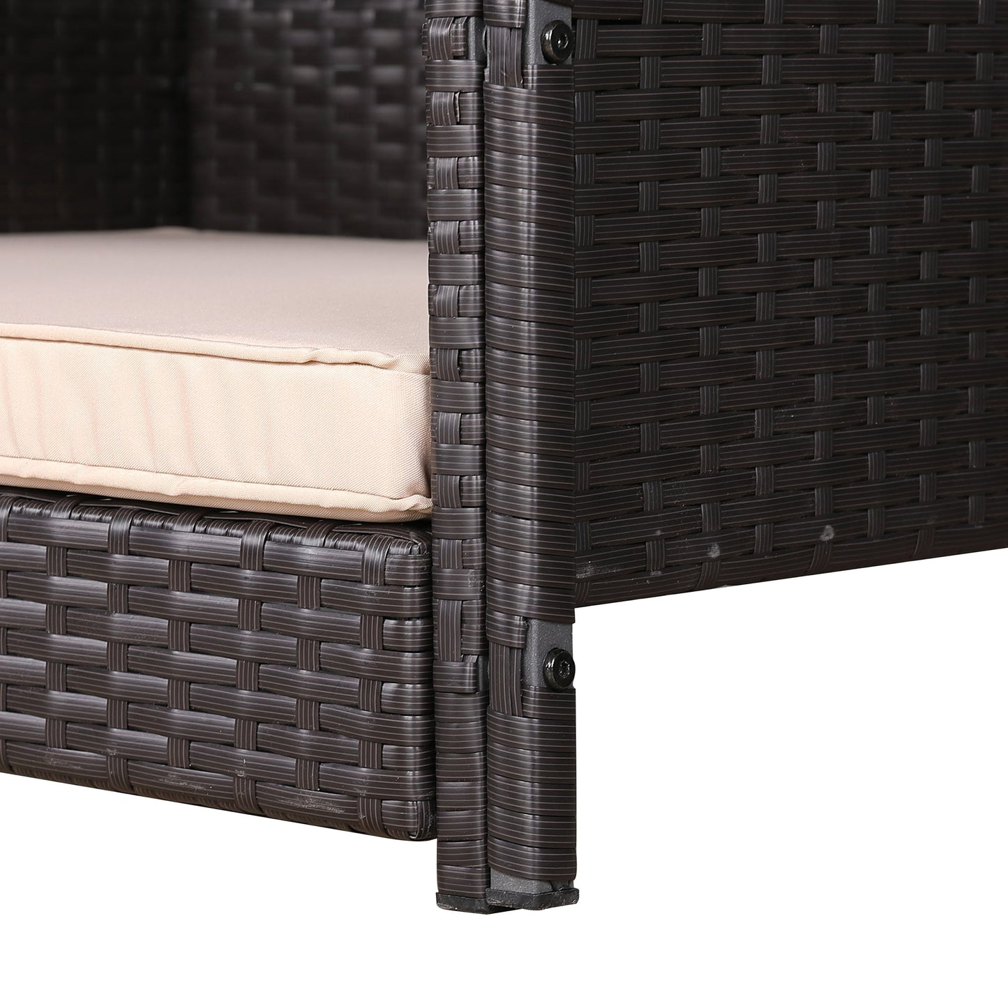 Ultralark Wicker Raised Dog House / Raised Rattan Dog Bed for Indoor/Outdoor with Weatherproof Roof and Removable Cushion Lounge in Brown Weave(Large)