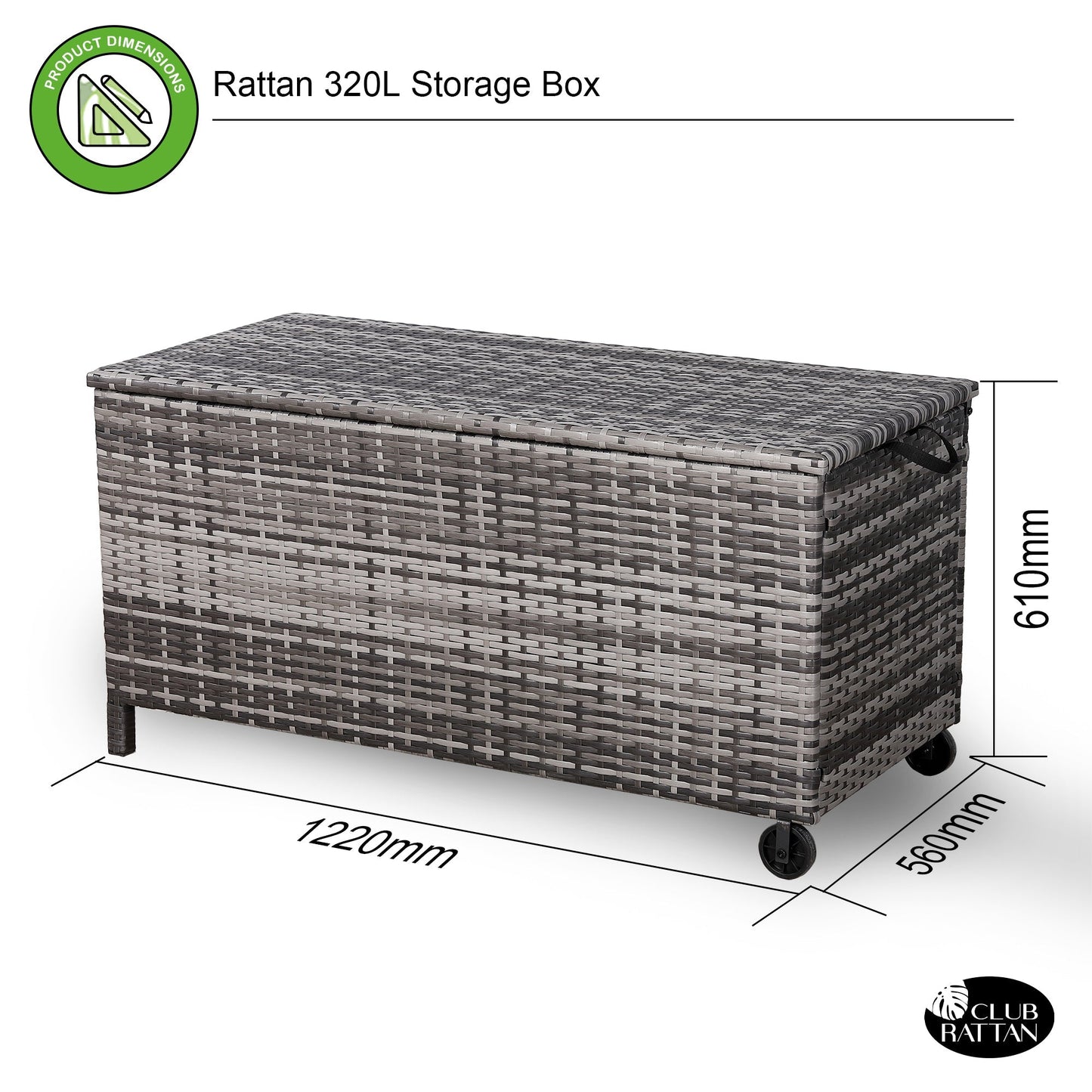 Due in 02/05/25  Modern Range Large Storage Box  in Grey Rattan
